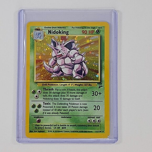 Nidoking 11/130 Base Set 2 Holo Pokemon Card Rare MP - Picture 2 of 8